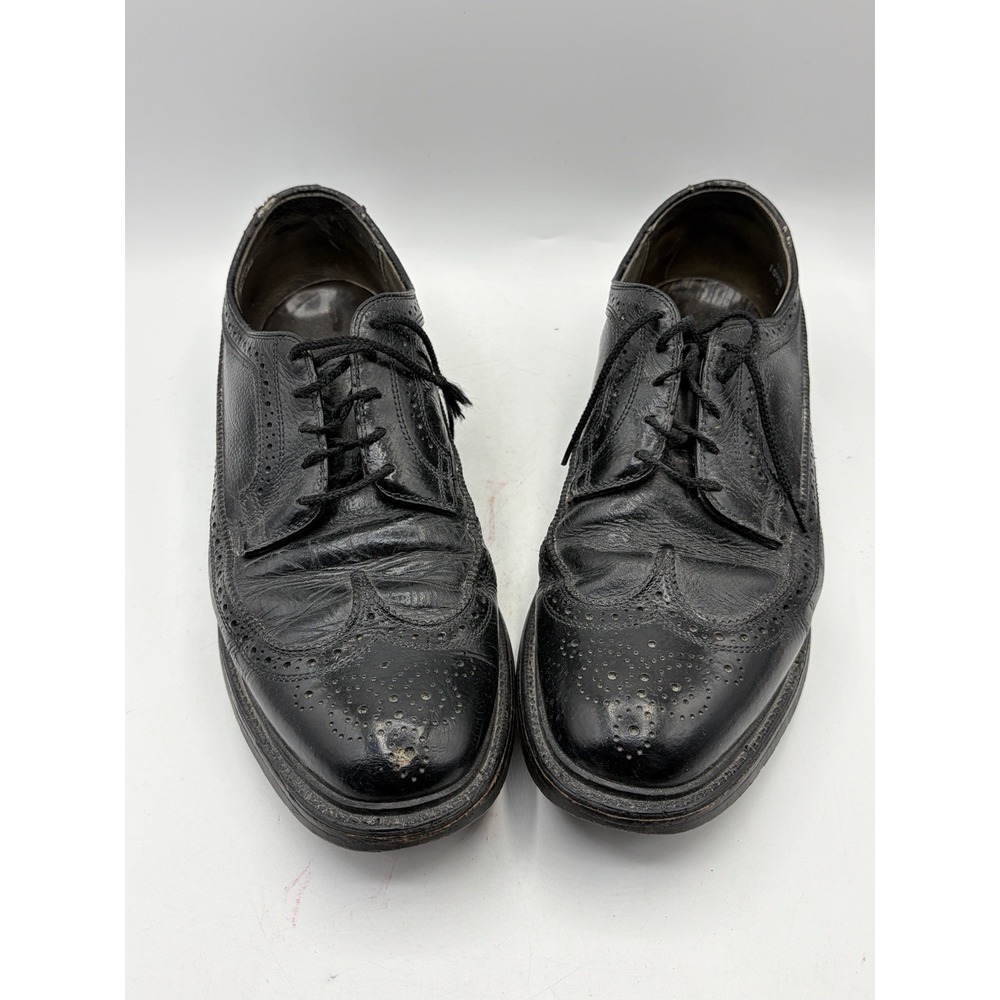 Vintage‎ Dexter Black Leather Wingtip Dress Shoes Mens Size 10.5D USA Made